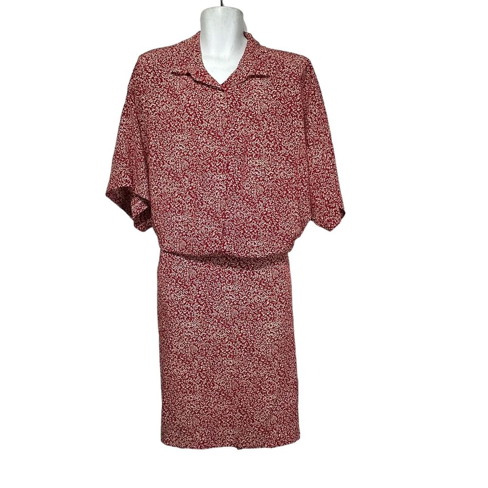 sl fashions USA vintage drop waist floral Long Sleeve dress